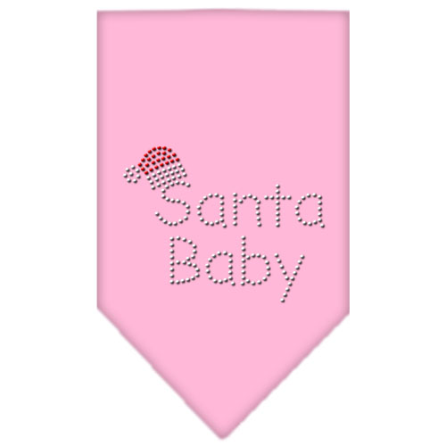 Santa Baby Rhinestone Bandana Light Pink Large